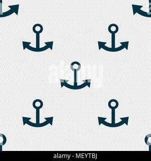 Anker Symbol unterzeichnen. Nahtlose Muster mit geometrischen Struktur. Vector Illustration Stock Vektor