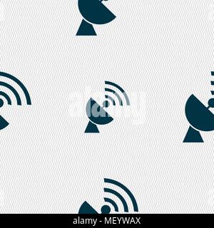 Sat-Antenne Symbol unterzeichnen. Nahtlose Muster mit geometrischen Struktur. Vector Illustration Stock Vektor