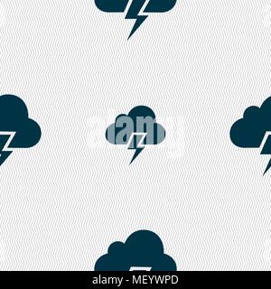 Schweres Gewitter Symbol unterzeichnen. Nahtlose Muster mit geometrischen Struktur. Vector Illustration Stock Vektor