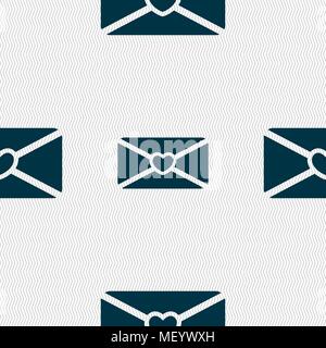 Schreiben liebe Symbol unterzeichnen. Nahtlose Muster mit geometrischen Struktur. Vector Illustration Stock Vektor