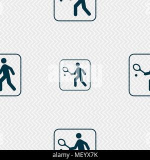 Tennis Player anmelden. Nahtlose Muster mit geometrischen Struktur. Vector Illustration Stock Vektor