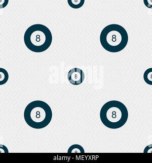 Eightball, Billard Symbol unterzeichnen. Nahtlose Muster mit geometrischen Struktur. Vector Illustration Stock Vektor