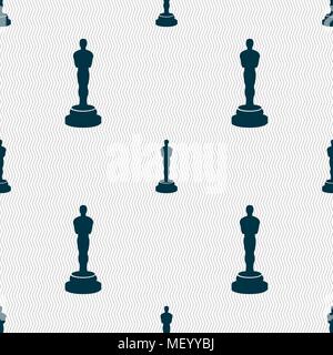 Oscar statuette Symbol unterzeichnen. Nahtlose Muster mit geometrischen Struktur. Vector Illustration Stock Vektor