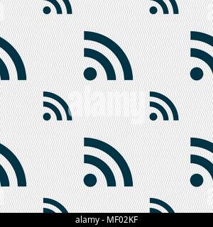 RSS Feed Icon Anmelden. Nahtlose Muster mit geometrischen Struktur. Vector Illustration Stock Vektor