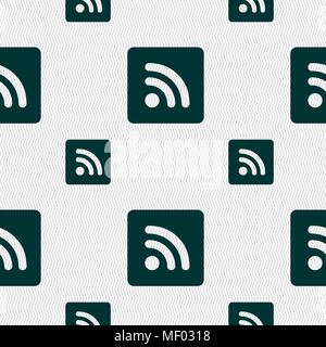 RSS Feed Icon Anmelden. Nahtlose Muster mit geometrischen Struktur. Vector Illustration Stock Vektor