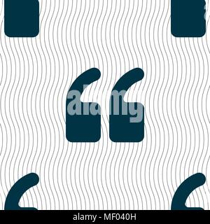 Doppelte Anführungszeichen am Anfang des Wortes Symbol unterzeichnen. Nahtlose Muster mit geometrischen Struktur. Vector Illustration Stock Vektor