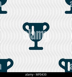 Sieger Cup, Vergabe von Sieger, Trophäe Symbol unterzeichnen. Nahtlose Muster mit geometrischen Struktur. Vector Illustration Stock Vektor