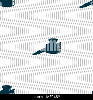 Feder und Tinte auf das Symbol anmelden. Nahtlose Muster mit geometrischen Struktur. Vector Illustration Stock Vektor