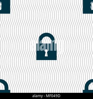 Geschlossenes Schloss unterzeichnen. Nahtlose Muster mit geometrischen Struktur. Vector Illustration Stock Vektor