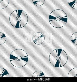 Cd, DVD, Compact Disk, Blue Ray Symbol unterzeichnen. Nahtlose Muster mit geometrischen Struktur. Vector Illustration Stock Vektor