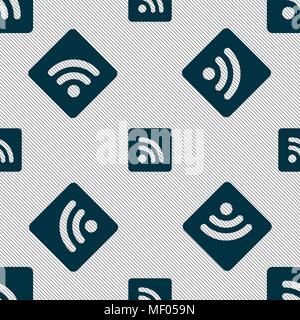 RSS Feed Icon Anmelden. Nahtlose Muster mit geometrischen Struktur. Vector Illustration Stock Vektor