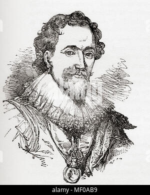 William Herbert, 3rd Earl of Pembroke, 1580 - 1630. Englischer Edelmann, Politiker, und Höfling. Aus Old England: eine bildliche Museum, veröffentlicht 1847. Stockfoto