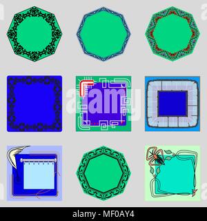 Eingestellt von leeren Bunte Web Buttons für die Website oder App. Vector Illustration Stock Vektor