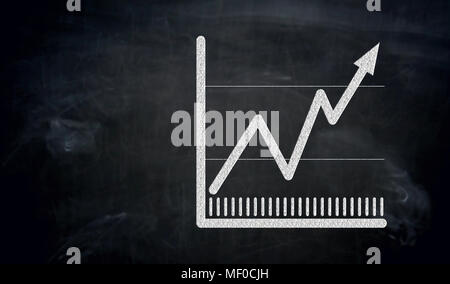 Diagramm malten mit Kreide auf Tafel. Stockfoto