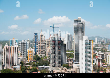 Panama City, Panama - März 2018: Luftbild Skyline von Panama City. Stockfoto