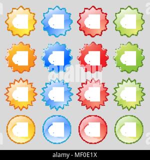 Audio, MP3 fileicon unterzeichnen. Großer Satz von 16 farbenfrohen modernen Tasten für Ihr Design. Vector Illustration Stock Vektor