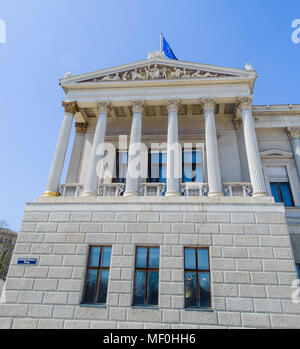 Österreichisches Parlament, Wien, Österreich. Der Architekt verantwortlich für die griechischen Revival Stil war Theophil Edvard Hansen. Stockfoto