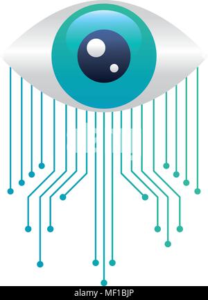 Auge menschlichen mit Stromkreis elektrische Stock Vektor