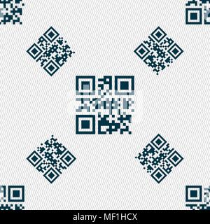 Qr-Code Symbol unterzeichnen. Nahtlose Muster mit geometrischen Struktur. Vector Illustration Stock Vektor