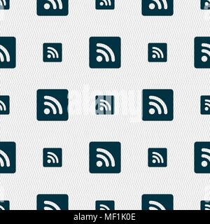RSS Feed Icon Anmelden. Nahtlose Muster mit geometrischen Struktur. Vector Illustration Stock Vektor