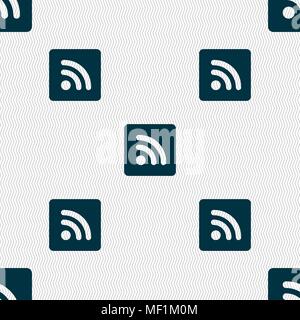 RSS Feed Icon Anmelden. Nahtlose Muster mit geometrischen Struktur. Vector Illustration Stock Vektor
