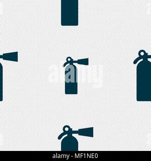 Symbol Feuerlöscher unterzeichnen. Nahtlose Muster mit geometrischen Struktur. Vector Illustration Stock Vektor