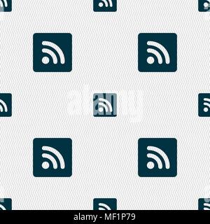 RSS Feed Icon Anmelden. Nahtlose Muster mit geometrischen Struktur. Vector Illustration Stock Vektor