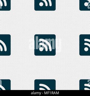 RSS Feed Icon Anmelden. Nahtlose Muster mit geometrischen Struktur. Vector Illustration Stock Vektor