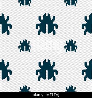 Software Bug, Virus, Desinfektion, käfer Symbol unterzeichnen. Nahtlose Muster mit geometrischen Struktur. Vector Illustration Stock Vektor