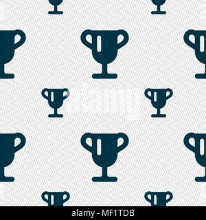 Sieger Cup, Vergabe von Sieger, Trophäe Symbol unterzeichnen. Nahtlose Muster mit geometrischen Struktur. Vector Illustration Stock Vektor