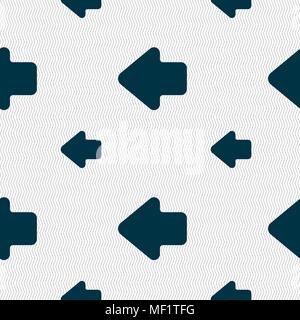 Pfeil links, Weg aus Symbol unterzeichnen. Nahtlose Muster mit geometrischen Struktur. Vector Illustration Stock Vektor