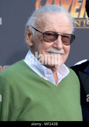 Los Angeles, Kalifornien, USA. 23. April 2018. Stan Lee besucht die Weltpremiere von Disney und Wunder "Avengers: Infinity Krieg" am 23. April 2018 in Los Angeles, Kalifornien. Foto von Barry King/Alamy leben Nachrichten Stockfoto