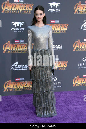 Los Angeles, Kalifornien, USA. 23. April 2018. Schauspielerin/model Lydia Hearst besucht die Weltpremiere von Disney und Wunder "Avengers: Infinity Krieg" am 23. April 2018 in Los Angeles, Kalifornien. Foto von Barry King/Alamy leben Nachrichten Stockfoto