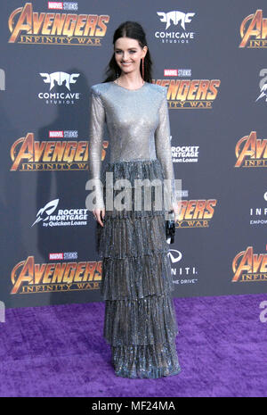 Los Angeles, Kalifornien, USA. 23. April 2018. Schauspielerin/model Lydia Hearst besucht die Weltpremiere von Disney und Wunder "Avengers: Infinity Krieg" am 23. April 2018 in Los Angeles, Kalifornien. Foto von Barry King/Alamy leben Nachrichten Stockfoto