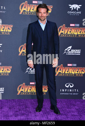 Los Angeles, Kalifornien, USA. 23. April 2018. Bradley Cooper061 besucht die Premiere von Disney und Marvel "Avengers: Infinity Krieg" am 23. April 2018 in Los Angeles, Kalifornien. Credit: Tsuni/USA/Alamy leben Nachrichten Stockfoto