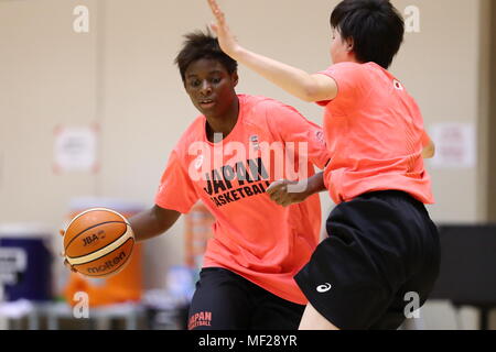 Ajinomoto National Training Center, Tokyo, Japan. 24 Apr, 2018. Evelyn Mawuli (JPN), 24. April 2018 - Basketball: Japans Frauen Nationalteam Trainingslager für den Asian Games 2018 und der FIBA Basketball der Frauen-WM 2018 an Ajinomoto National Training Center, Tokyo, Japan. Credit: Naoki Nishimura/LBA SPORT/Alamy leben Nachrichten Stockfoto
