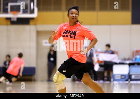 Ajinomoto National Training Center, Tokyo, Japan. 24 Apr, 2018. Monica Okoye (JPN), 24. April 2018 - Basketball: Japans Frauen Nationalteam Trainingslager für den Asian Games 2018 und der FIBA Basketball der Frauen-WM 2018 an Ajinomoto National Training Center, Tokyo, Japan. Credit: Naoki Nishimura/LBA SPORT/Alamy leben Nachrichten Stockfoto