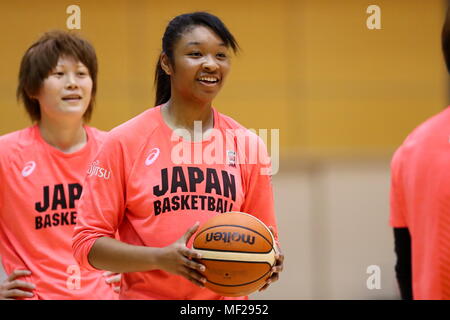 Ajinomoto National Training Center, Tokyo, Japan. 24 Apr, 2018. Monica Okoye (JPN), 24. April 2018 - Basketball: Japans Frauen Nationalteam Trainingslager für den Asian Games 2018 und der FIBA Basketball der Frauen-WM 2018 an Ajinomoto National Training Center, Tokyo, Japan. Credit: Naoki Nishimura/LBA SPORT/Alamy leben Nachrichten Stockfoto