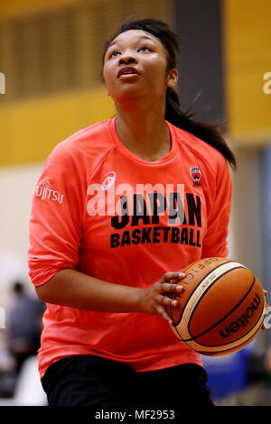 Ajinomoto National Training Center, Tokyo, Japan. 24 Apr, 2018. Monica Okoye (JPN), 24. April 2018 - Basketball: Japans Frauen Nationalteam Trainingslager für den Asian Games 2018 und der FIBA Basketball der Frauen-WM 2018 an Ajinomoto National Training Center, Tokyo, Japan. Credit: Naoki Nishimura/LBA SPORT/Alamy leben Nachrichten Stockfoto