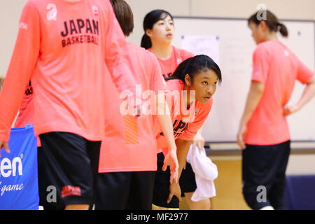 Ajinomoto National Training Center, Tokyo, Japan. 24 Apr, 2018. Monica Okoye (JPN), 24. April 2018 - Basketball: Japans Frauen Nationalteam Trainingslager für den Asian Games 2018 und der FIBA Basketball der Frauen-WM 2018 an Ajinomoto National Training Center, Tokyo, Japan. Credit: Naoki Nishimura/LBA SPORT/Alamy leben Nachrichten Stockfoto