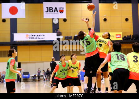 Ajinomoto National Training Center, Tokyo, Japan. 24 Apr, 2018. Allgemeine Ansicht, 24. April 2018 - Basketball: Japans Frauen Nationalteam Trainingslager für den Asian Games 2018 und der FIBA Basketball der Frauen-WM 2018 an Ajinomoto National Training Center, Tokyo, Japan. Credit: Naoki Nishimura/LBA SPORT/Alamy leben Nachrichten Stockfoto