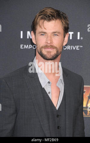 Los Angeles, Kalifornien, USA. 23 Apr, 2018. 23. April 2018 - Los Angeles, Kalifornien, USA - Schauspieler Chris HEMSWORTH bei der Weltpremiere von "Marvel Studios" Avengers Infinity Krieg'' am El Capitan Theatre, Hollywood, Los Angeles statt. Credit: Paul Fenton/ZUMA Draht/Alamy leben Nachrichten Stockfoto