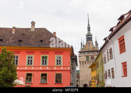 Mittelalterliche Stadt Sighisoara in Rumänien Stockfoto