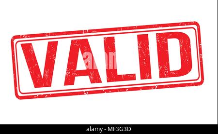 Gültige grunge Stempelabdruck auf weißem Hintergrund, Vector Illustration Stock Vektor