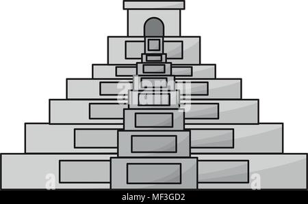 Mexikanische Pyramide Symbol auf weißem Hintergrund, farbenfrohen Design. Vector Illustration Stock Vektor