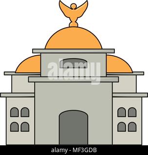 Mexiko Palast der Schönen Künste Symbol auf weißem Hintergrund, farbenfrohen Design. Vector Illustration Stock Vektor