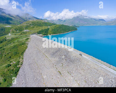 Frankreich, Rhône-Alpes, Alpen, Savoie, Lac du Mont Cenis mit Staumauer Stockfoto