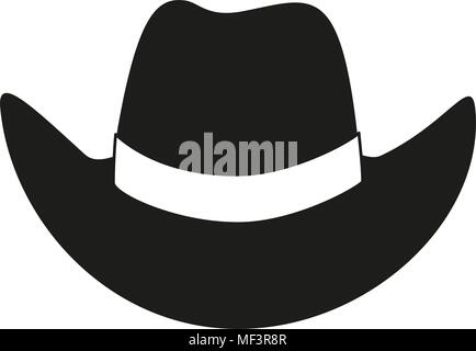 Schwarze und weiße Cowboyhut Silhouette Stock Vektor