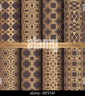 Golden Pattern geschmiedet Vintage Design Stock Vektor