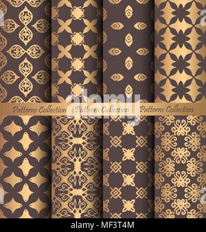 Golden Pattern geschmiedet Vintage Design Stock Vektor